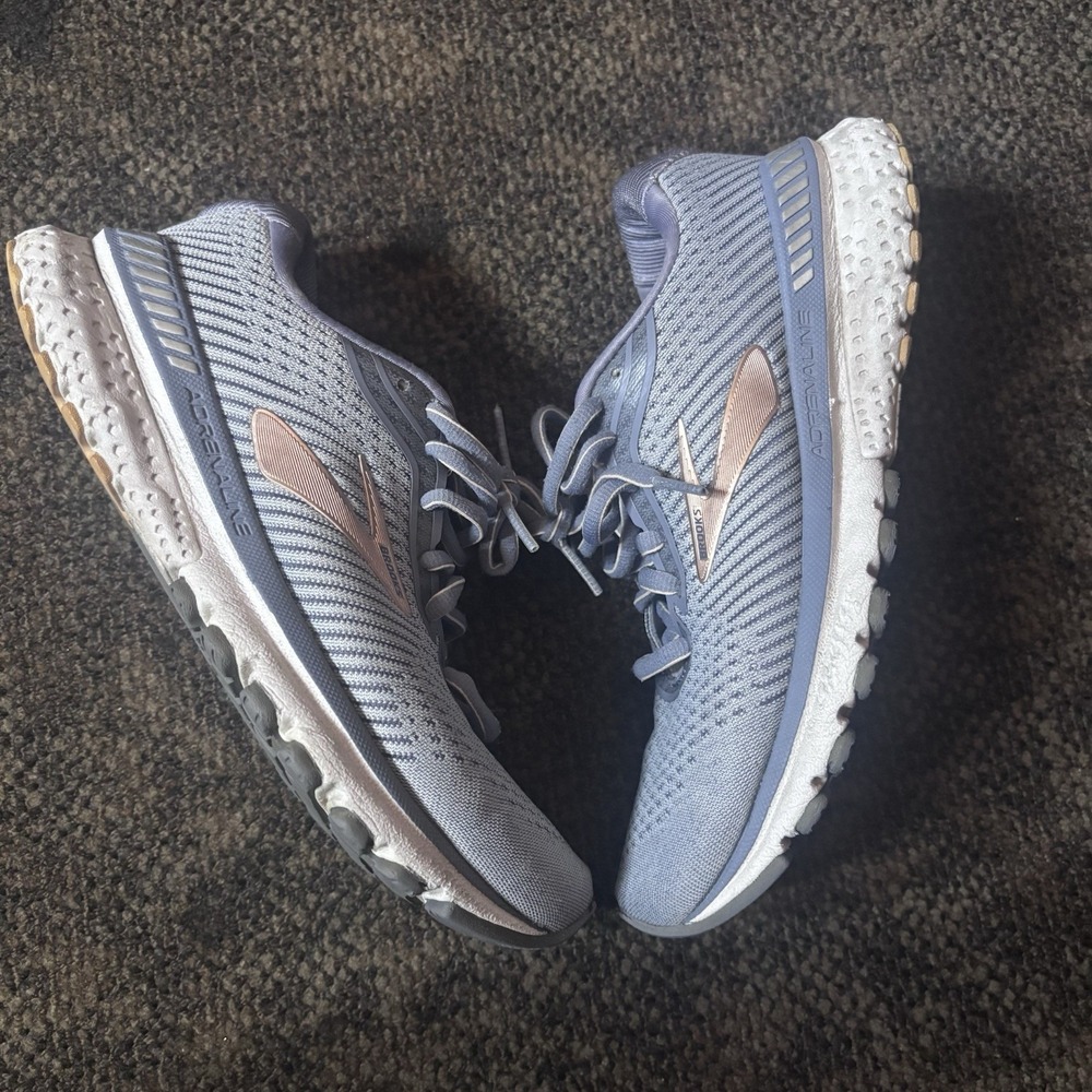 Brooks Adrenaline GTS 20 Womens Size 6.5 Gray Pink Running Shoes 120296-1B-073